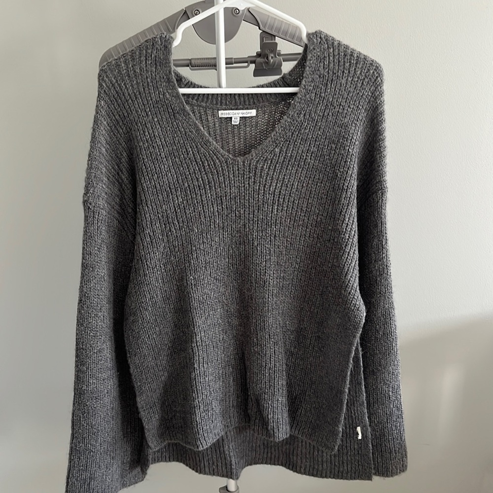 Boutique oversized knitted sweater, grey, size XS